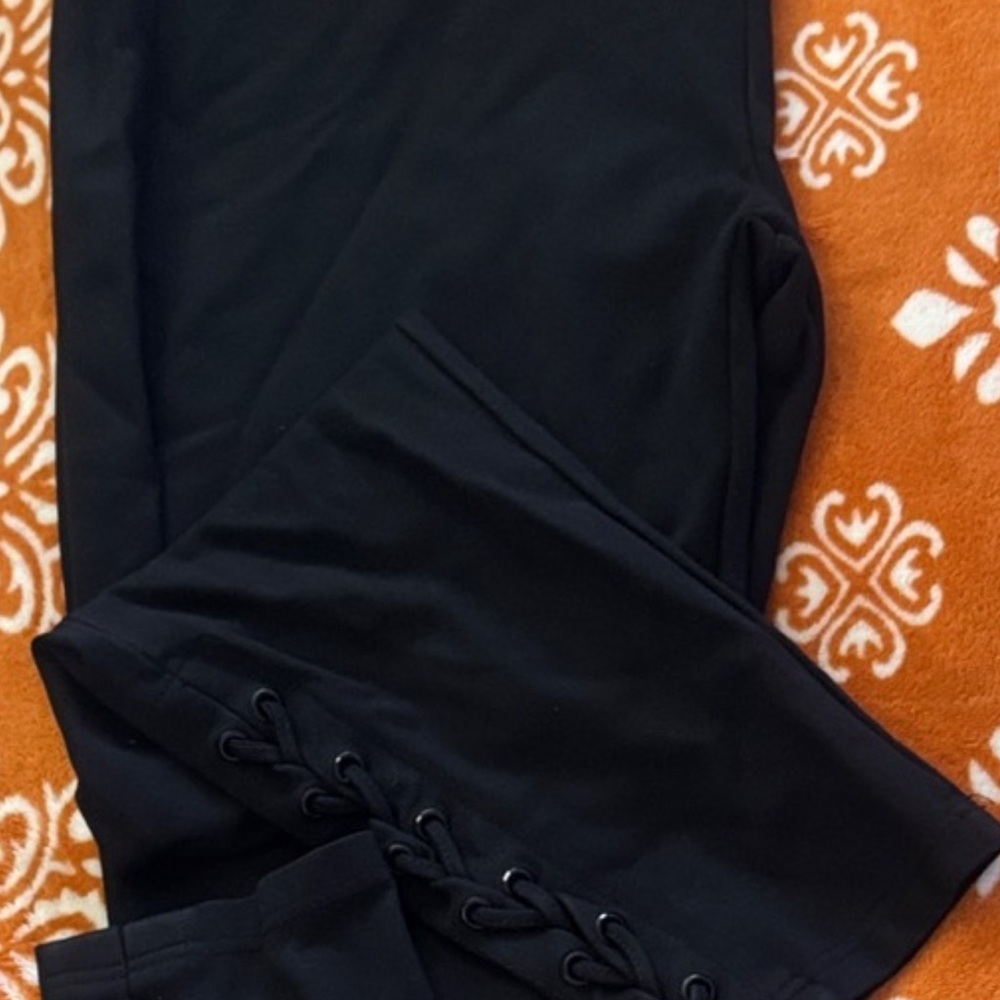 Black Lace-Up Pants